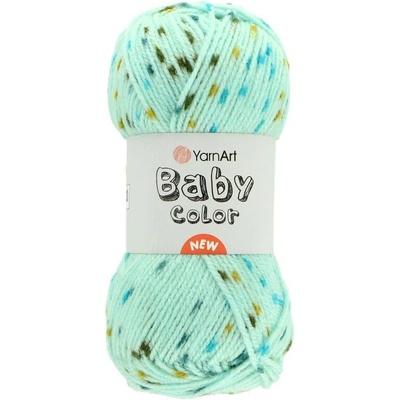 YarnArt Baby Color 209 mentolová s hnedým
