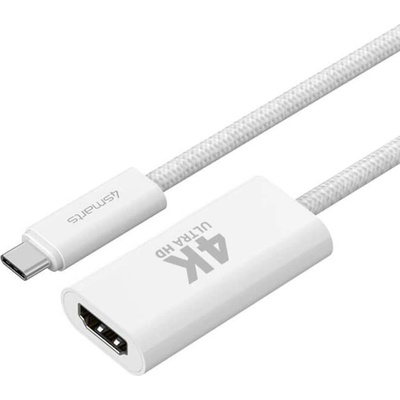 4smarts HDMI Видео Кабел-Адаптер, 4Smarts USB-C to HDMI 15cm, Бял (540956)