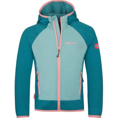 TROLLKIDS Детско поларено яке Trollkids Kid's Seiland Jacket Fleece jacket - Harbor Blue / Aqua Haze / Peony Rose - размер 98 (EU) (703-5393-0312)