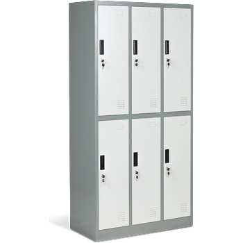 Метален шкаф Carmen CR-1243 K LUX - сив+тъмносив (CR-1243 K LUX)