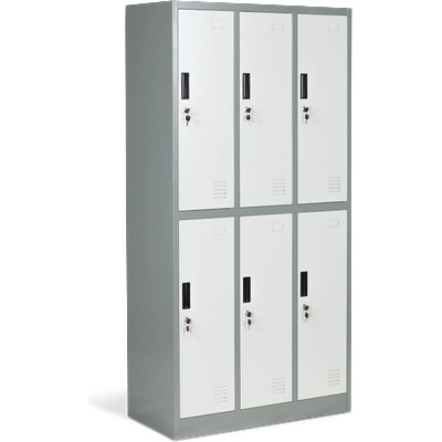 Метален шкаф Carmen CR-1243 K LUX - сив+тъмносив (CR-1243 K LUX)