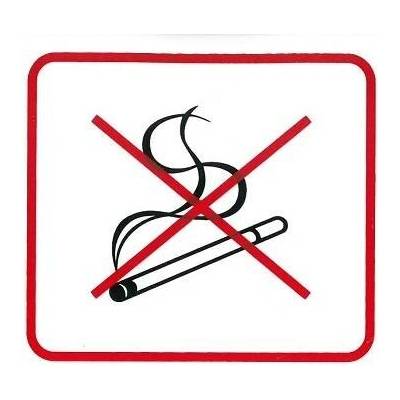 Zákaz vstupu s cigaretou 110x90mm - samolepka
