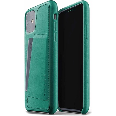Mujjo Leather Wallet Case - кожен (естествена кожа) кейс с джоб за кредитна карта за iPhone 11 (зелен)