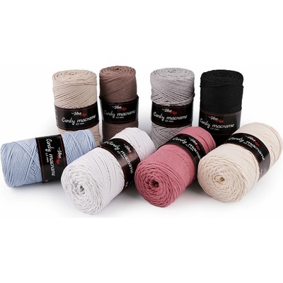 Pletací příze Cordy Macrame 250 g, starorůžová sv.