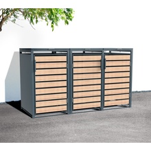 Westmann Lacina oceľový box na odpadkové koše 3 x 240 l antracit 80 x 200 x 116 cm WMJGBC212-3