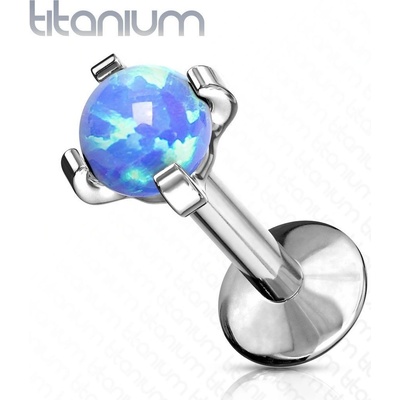 Šperky4U piercing do brady labreta titan opál TIT1041-12083