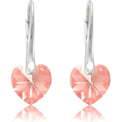 Swarovski Elements Heart krystal stříbrné visací růžové srdce srdíčka 31012.4 Light Rose růžová světlá