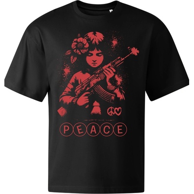 Stymio Oversized tričko Peace čierna