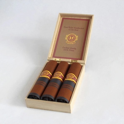 Etex pánské luxusní kapesníky sada 3 kusů ve tvaru doutníků M58 hnědá s šedou