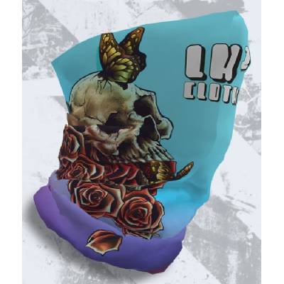 LH2 Clothing multifunkční šátek Skull Butterflies Rose
