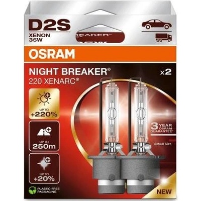 Osram XENARC NIGHT BREAKER LASER D2S +220% xenónova výbojka 2ks/balenie OSRAM 66240XN2-HFB