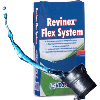 NEOTEX Systém Revinex Flex - cementový hydroizolačný systém Farba: Sivá, Systém: Revinex Flex + voda (25 kg)