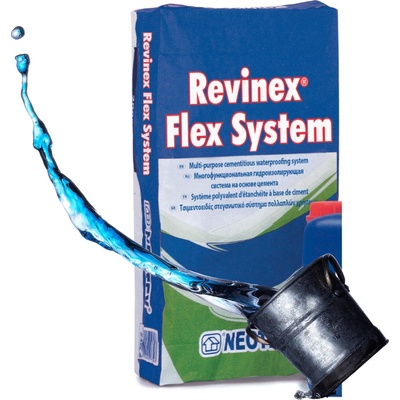 NEOTEX Systém Revinex Flex - cementový hydroizolačný systém Farba: Sivá, Systém: Revinex Flex + voda (25 kg)
