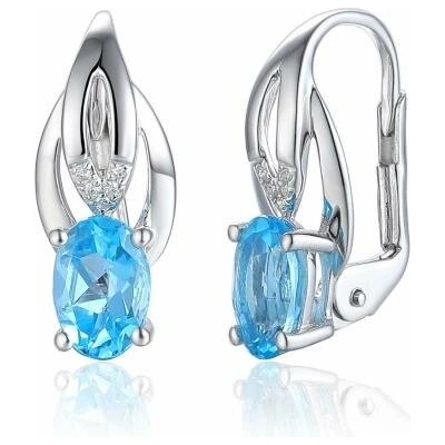 Gems, Diamantové náušnice Marjorie, bílé zlato s brilianty a modrými topazy (blue topazy), 585-38-3-4683.1B00.0.00.HSI.603.08