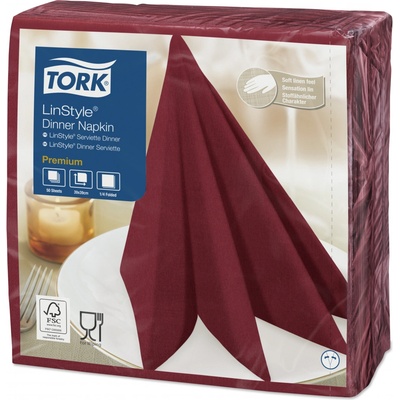 Tork ubrousky textílního charakteru LinStyle večeře burgundy 39x39cm – Hledejceny.cz