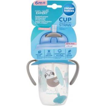 Canpol babies Exotic Animals Non-Spill Expert Cup With Weighted Straw Grey чаша със сламка, която не се разлива 270 ml