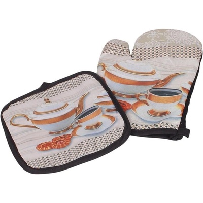 Кухненски комплект ръкавица и ръкохватка - Кафе