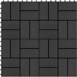vidaXL 22 бр декинг плочки, 30x30 см, 2 кв. м. , WPC, черни (277808)