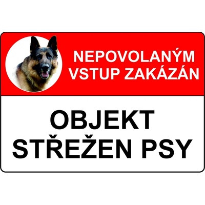 Walteco Objekt střežen psy 210x148mm, formát A5, plastová tabulka , 20118