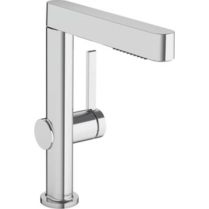 Hansgrohe Finoris - Смесител за мивка, с Push-Open изпразнител и изтеглящ се душ, EcoSmart, хром 76063000 (76063000)