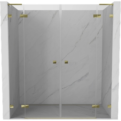 Mexen Lunar L Двойни отваряеми душ врати 170 см, прозрачни, златисти - 834DL-170-000-50-00 (834DL-170-000-50-00)