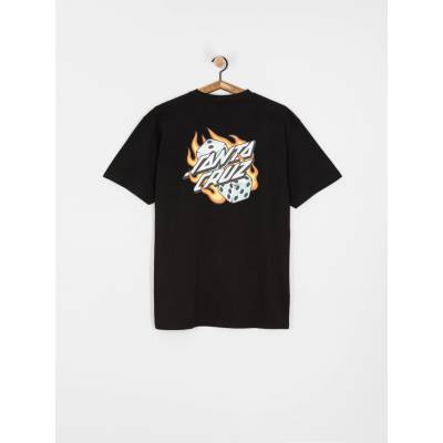 Santa Cruz Flaming Dice Dot Chest black
