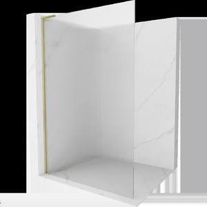 Mexen Kioto L душ-панел Walk-in 120 x 200 см, райета, златисто четкана - 800-120-103-55-09 (800-120-103-55-09)