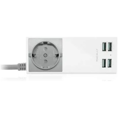 Macally UniStrip2 USB Wall Charger & AC outlet - AC контакт и захранване с 4 USB изхода в едно за мобилни устройства