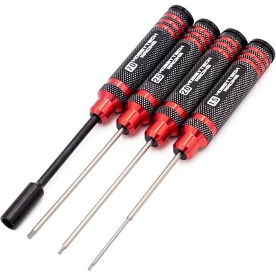 HOBBYTECH Sada nářadí imbusový šroubovák 1,5 2.0 2.5 mm a nástrčkový klíč 7,0 mm červená