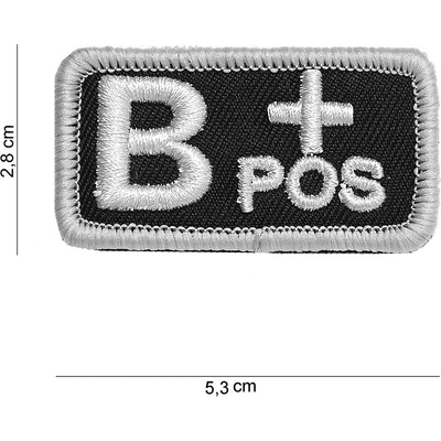 Nášivka textilná 101 Inc krv B POS - biela