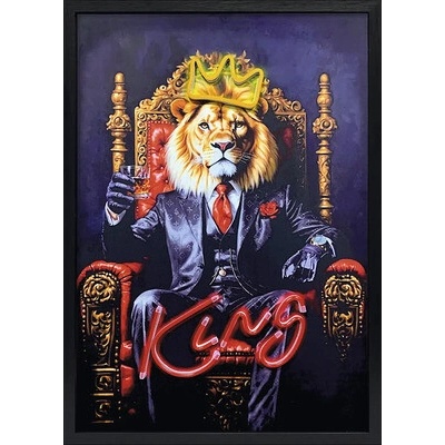 LED neonový obraz Lion King V 50 x 70 cm