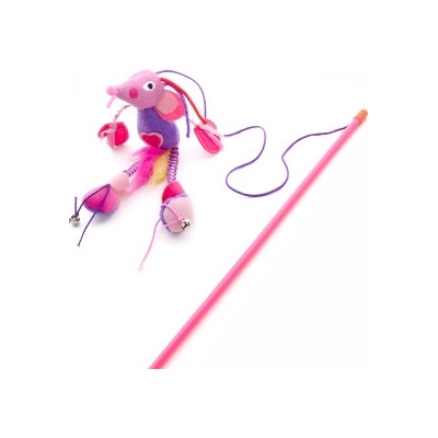 JK ANIMALS Plyšová myš na prúte 40 cm