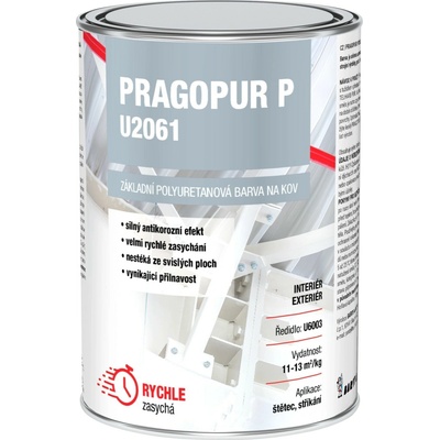 PRAGOPUR Vrchná polyuretánová farba na kov P U2061 sivá 1 kg