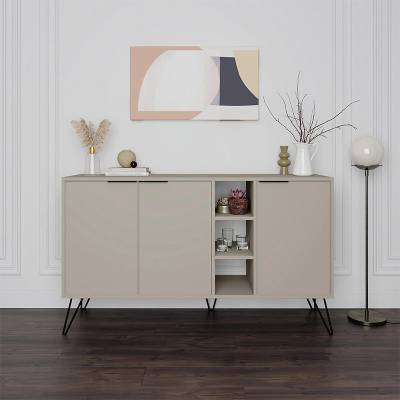 TopMebel Меламинов бюфет Clara в пясъчен цвят 142x35, 6x83см