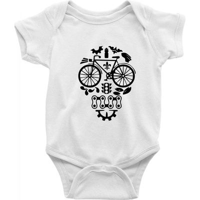 Bike lebka Dojčenské body krátký rukáv Biela