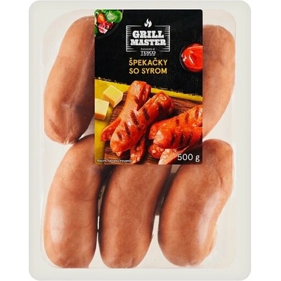 Tesco Grill Master Špekačky so syrom 0,5 kg