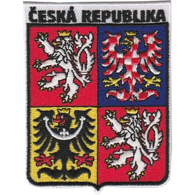Nášivka štátny znak Českej republiky 6x7,5 cm - farebná-biela
