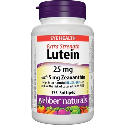 Webber Naturals Lutein, 25 mg + Zeaxanthin, 5 mg, 175 софтгел капсули, Webber Naturals