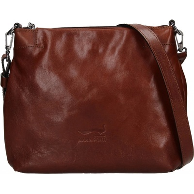 Marta Ponti dámská kožená crossbody kabelka Lenna koňak