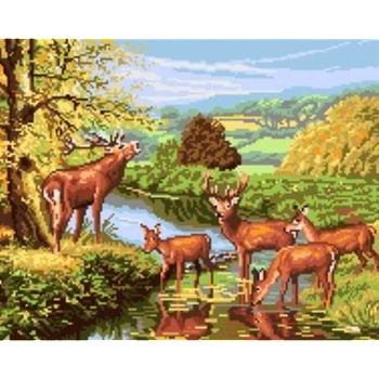 Image 1 of Казанлъшки гоблени Гоблен Елени край реката Puppets (Унгарски)