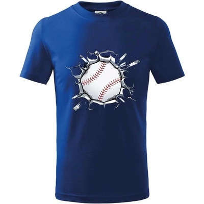 Baseball míč v triku tričko dětské bavlněné královská modrá
