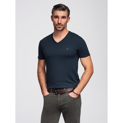Ombre Clothing Тъмно синя мъжка тениска с V-образно деколте Ombre Clothing Ombre Clothing | Sin | МЪЖЕ | S