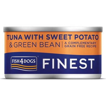 Fish4dogs Finest s tuňákem sladkými bramborami a zelenými fazolkami 85 g