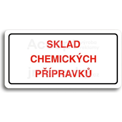 ACCEPT Piktogram SKLAD CHEMICKÝCH PŘÍPRAVKŮ - bílá tabulka - barevný tisk