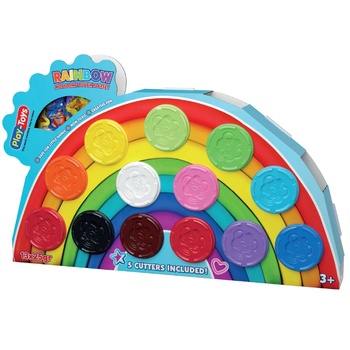 Play-Toys Комплект с моделин Play-Toys - Цветовете на дъгата (70428)