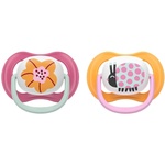 Philips Залъгалки Philips Avent - Ultra Air, 6-18 м, с кутийка, 2 броя, розово цвете/оранжева калинка (SCF080/27) - ozone