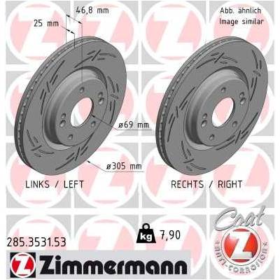 ZIMMERMANN Brzdový kotúč 285.3531.53