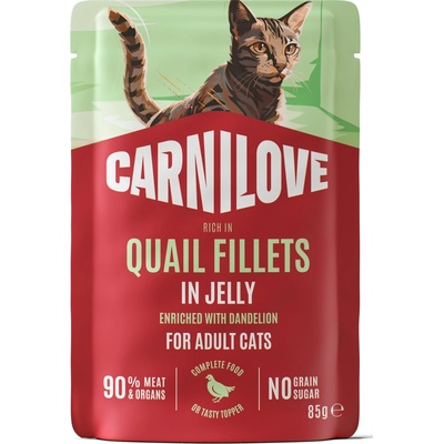 CARNILOVE Cat POUCH JELLY rich in Quail enriched with Dandelion 85 g