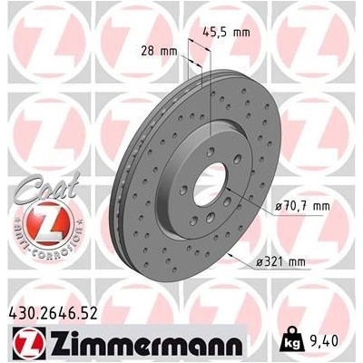 Brzdový kotúč (cena za 1ks) ZIMMERMANN 430.2646.52