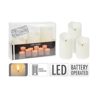 HOMESTYLING LED svíčka sada 3 ks bílá
